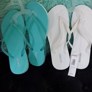 Two pairs Size 7 classic flip-flops for women